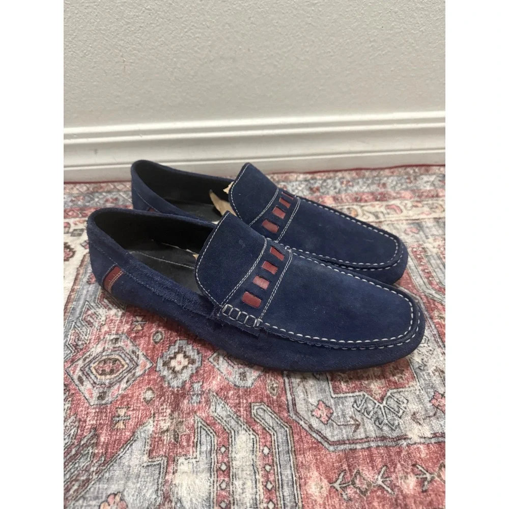 Mens Navy Suede Driving Moccasins Loafers‎ Shoes Size 12